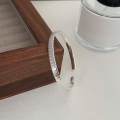 wholesale S925 Sterling Silver Fish Scale Minimalist Bangle for Women, Korean New Style Versatile Simple High-end Minimalist Cold Tone Bracelet-0-3