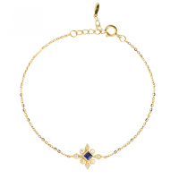 wholesale 18K gold jewelry, Rococo-style vintage high-blue sapphire full-cut diamond bracelet wholesale manufacturers-Sapphire bracelet>18K