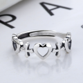 wholesale S925 Sterling Silver Simple Smooth Interwoven Heart Hollow Heart-shaped Cross Korean Dongdaemun High-end-0-1