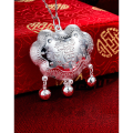 wholesale 999 Silver Auspicious Blessing Fu Child Infant Baby Pure Silver Peace Buckle Longevity Lock Pendant Silver Jewelry-0-0