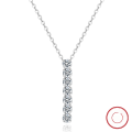 wholesale S925 Sterling Silver 3mm Row Diamond Pendant Necklace, Luxury White Zircon Necklace, Direct from Manufacturer-0-6