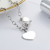 wholesale Metal S925 Sterling Silver Retro Thai Silver Heart Pendant, Creative Hip-Hop Style Trendy Necklace for Sweaters-YL159/approx. 21g 925 silver