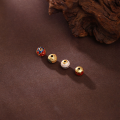 wholesale S925 Silver Gold Plated Enamel Fired Blue Formless Buddha Old Style Round Bead Loose Bead Spacer Bead Stringing Bead DIY Jewelry Accessories-0-2