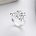 wholesale S925 Sterling Silver Creative Minimalist Handmade Swinging Bubble Sphere Ring, Trendy European and American Design, Ins Style-0-0