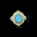 wholesale 925 Silver Gold-Plated Ring with High-Carbon Diamonds, Frosted Finish, Opal, Exquisite Fashion Jewelry, Versatile Accessory for Women-0-2