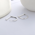 wholesale S925 Sterling Silver Minimalist Style Letter D Ear Clasp Ins Light Luxury Niche Design Versatile Jewelry Earrings-0-2