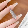wholesale 925 Sterling Silver Chalcedony Bean Necklace for Women, Icy Translucent Gemstone, Ins Light Luxury Advanced Sense, New Chinese Style, Gift for Girlfriend, National Wind-0-1