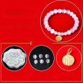 wholesale Metal material selected pink and white cat's eye stone scattered beads DIY jewelry accessories handmade braided beaded string beads Zhou Fu character same style-0-5