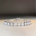 wholesale PT950 Platinum Plated 925 Silver Cross-Border Full Moissanite Heart Shape HW Style Bracelet Bangle for Women-0-0