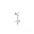 wholesale S925 Sterling Silver Moon Star Pendant Earrings With Screw Ball Threads For Cartilage Piercing-0-29