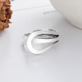 wholesale S925 Silver Yun Chao Xuan Fashion Retro Irregular Line Geometric Trendy Niche Design Open Ring-0-1