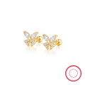 wholesale S925 Sterling Silver Zircon Insect Butterfly Screw Ear Studs, Small Fresh Pastoral Style Exquisite and Delicate Ear Cartilage Earrings-0-4