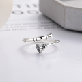 wholesale S925 Sterling Silver Jade Linglong Lotus Root Lotus Pod Couple Ring High-end Adjustable Index Finger Ring TikTok Viral-0-4
