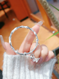 wholesale 999 Sterling Silver Bow Middle-to-Older Children's Bracelet for Girls, Elementary School Kids, Silver Jewelry, Single Piece-0-27