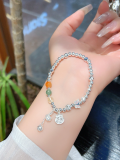 wholesale S925 Sterling Silver Butterfly Pearl and Broken Silver Bracelet for Women, New Chinese-style Small Design, National Style Versatile Hand Accessory Gift-0-40