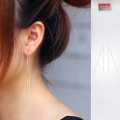 wholesale S925 silver minimalist Korean-style trendy fashion earrings, elegant long drop ear chains, women's ear accessories E0555-0-2