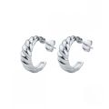 wholesale S925 Sterling Silver Fashion Croissant C-shaped Hoop Earrings, Cross-border Bestseller, Trendy INS Style-0-6