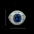 wholesale 925 Silver Gold Plated High Carbon Diamond Synthetic Sapphire Edwardian Antique Cushion Cut Ring-0-1