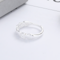wholesale S925 Sterling Silver Textured Scale Ring Daily Korean Version Light Luxury Style Minimalist Design Versatile Index Finger Ring for Women-0-3
