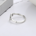 wholesale S925 Sterling Silver Bamboo Joint Bamboo Leaf Ring, Fresh and Sweet Pastoral Style, Exquisite and Delicate, Versatile Elegance Index Finger Ring-0-2