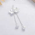 wholesale 990 pure silver new Chinese style inherited ancient three-dimensional lotus, lotus pod, and lotus seed tassel DIY matching pendant for women-0-0