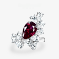 wholesale Metal material first, Shepé new cultivated ruby3ct pear-shaped 8*12 ringtrendy ring sizes 5-9 available-0-0