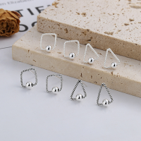wholesale S925 Sterling Silver European and American Cross-Border Minimalist Geometric Triangle Quadrilateral Rotating Stud Earrings-YFR164/Aged about 0.39g 925 silver
