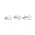 wholesale 925 Sterling Silver Geometric Star And Moon Zircon-pearl Earring Set, Hot-selling In Europe And America-0-7