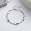 wholesale S925 Sterling Silver Spliced Colorful Zircon Waist Pendant Necklace Bracelet Ins Minimalist Style Accessory-0-3
