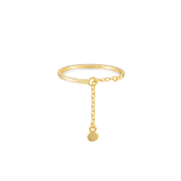 wholesale S925 Sterling Silver Adjustable Pearl And Crystal Ring With Heart, Tassel, And Chain-Gold#1 Adjustable opening