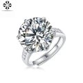 wholesale S925 Sterling Silver Ring Moissanite 10 Carat Women's New Fashion One Finger Vast Ring Factory Stock Wholesale-0-1