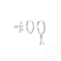 wholesale 925 Sterling Silver New Hot-selling Earring Set For Women,-3-piece set - Platinum #2 925 silver