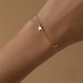 wholesale S925 Sterling Silver Minimalist Ins Star Zircon Accent Versatile Unisex Bracelet-0-1