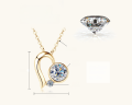 wholesale Pure silver small heart-shaped moissanite necklace for women with a stylish design, a minimalist pendant, and a collarbone chain, perfect as a meaningful gift-0-5