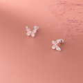 wholesale Sterling Silver Sweet Little Butterfly Threaded Stud Earrings, Small and Dainty, Can Be Worn While Sleeping, for Women G7829-0-3