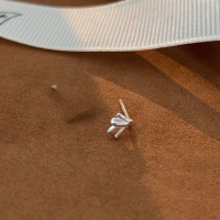 wholesale Metal minimalist bow ear studs for women, small and fashionable, delicate earrings, fresh and-Sterling silver