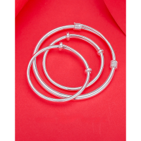wholesale S990 silver children's bracelet, ancient method pure silver bangle, parent-child mother and baby bracelet jewelry wholesale-1 pair of baby bracelets S990 (about 20.5g)