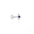 wholesale S925 Sterling Silver Geometric Inlaid Zircon Natural Lapis Lazuli Flat Head Threaded Ear Cartilage Stud, New Hot Selling High-end Earrings-0-15