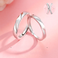 wholesale S925 Sterling Silver Magnetic Viral Interlocking Love Couple Rings for Men and Women, Minimalist Premium Matching Bands Gift for Girlfriend-0-5