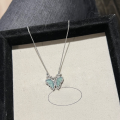wholesale S925 Sterling Silver Natural Blue Crystal Butterfly Pendant Necklace for Women, Small Batch Design Collarbone Chain-0-5
