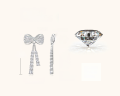 wholesale Sterling Silver Light Luxury High-End Bow Mosaic Moissanite Earrings for Women with Elegant Tassel Long Drop Full Stone Ear Accessories-0-6
