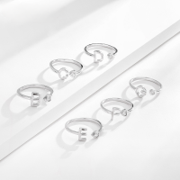 wholesale S925 Sterling Silver 26 Letters Alphabet Cross-Border Ring, Open Adjustable Unisex Jewelry for Men and Women-Letter P ring