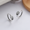wholesale S925 Sterling Silver Minimalist Distressed Knotted Creative Geometric Irregular Ear Cuffs for Women-0-0