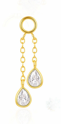 wholesale S925 Sterling Silver Rhinestone-encrusted Zircon-shaped Bead Charm Drop Earrings, Versatile Accessories For Women-Single gold #5&gt;925 silver