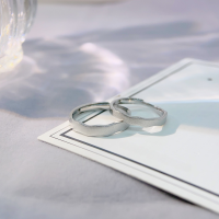 wholesale S925 sterling silver minimalist Korean-style couple rings, small batch design, matte finish, new edition for Qixi Festival, gift for girlfriend-PR003019 (Couple Style)  Adjustable opening