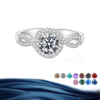 wholesale S925 Sterling Silver Cross-Border Wholesale 2-Carat Moissanite High-End Luxury Multi-Color Exquisite Ring-White Zirconia US 5
