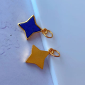 wholesale Gold-plated S925 Silver Inlaid Natural Lapis Lazuli Pendant Accessories for DIY Bracelet Necklace Hanging Ornament Handmade Cord Accessories-0-5