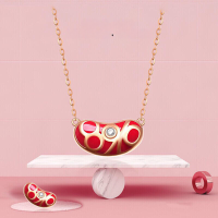 wholesale S925 Sterling Silver Maker's Korean Style Hit 89 Out of 10 Necklace Fashion Minimalist Small Red Bean Niche Design Collarbone Chain-925 silver is almost the same - rose color 925 silver