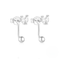 wholesale S925 Sterling Silver French Bicolor Marquise Crystal & Rhinestone Reversible Stud Earrings-0-6