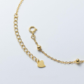 wholesale S925 Sterling Silver Gold-Plated Heart Ballpoint Ankle Chain, High-End Ankle Jewelry for Women, S6397-0-4